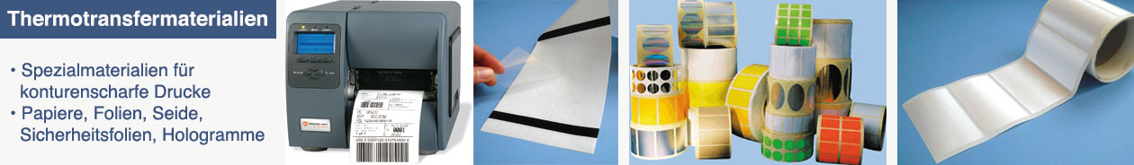 Rollenetiketten für Thermotransfer - Standard- und Spezialmaterialien Blanko Rolleneiketten aus Papier, Folie und Spezialmaterialien für Thermotransferdrucker