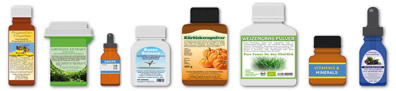 Produktaufkleber für jede Art von Verpackung Aufkleber für Nahrungsergänzungsmittel in Gläsern, Dosen, Flaschen oder Beuteln