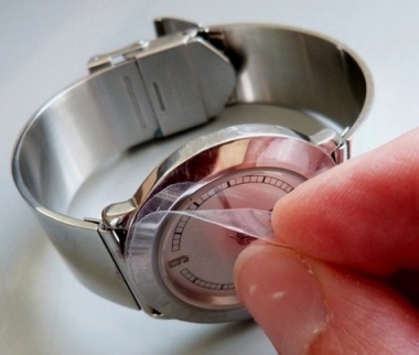Etiketten ohne Klebstoff aus transparenter Adhäsionsfolie für Uhren, Gals, Brillen, Displays