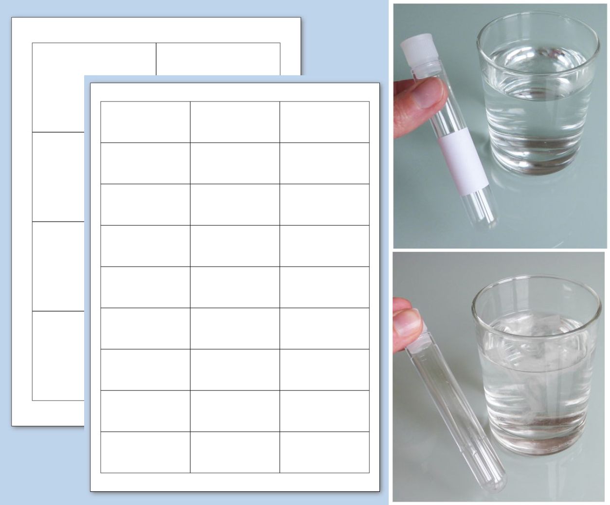 In Wasser auflösbare Labels auf A4-Bogen selbst drucken  In Wasser vollständig auflösbare Papieretiketten auf A4-Laserbogen zum Bedrucken