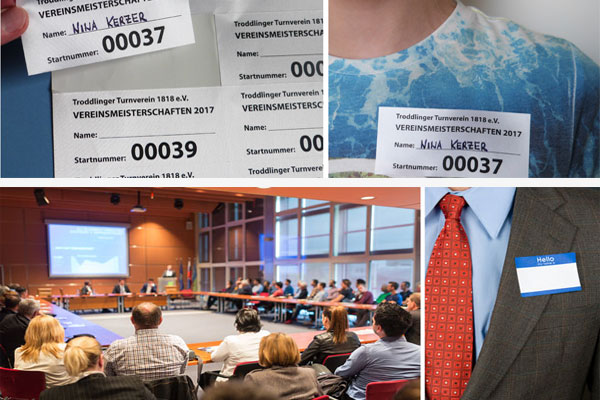 Spezieller Textilklebstoff für rückstandsfreies Ablösen von Kleidung Individuelle Namensetiketten und Besucheretiketten aus wieder ablösbarer Acetatseide mit Textilklebstoff