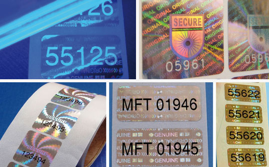 Manipulationssichere Hologramm-Etiketten und Siegel mit Druck und individueller Nummerierung