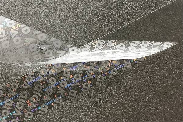 Hologramm-Void-Klebeband - optimaler Schutz vor Manipulationsversuchen Transparentes Hologramm-Sicherheitsklebeband mit Void-Effekt gegen Manipulationsversuche