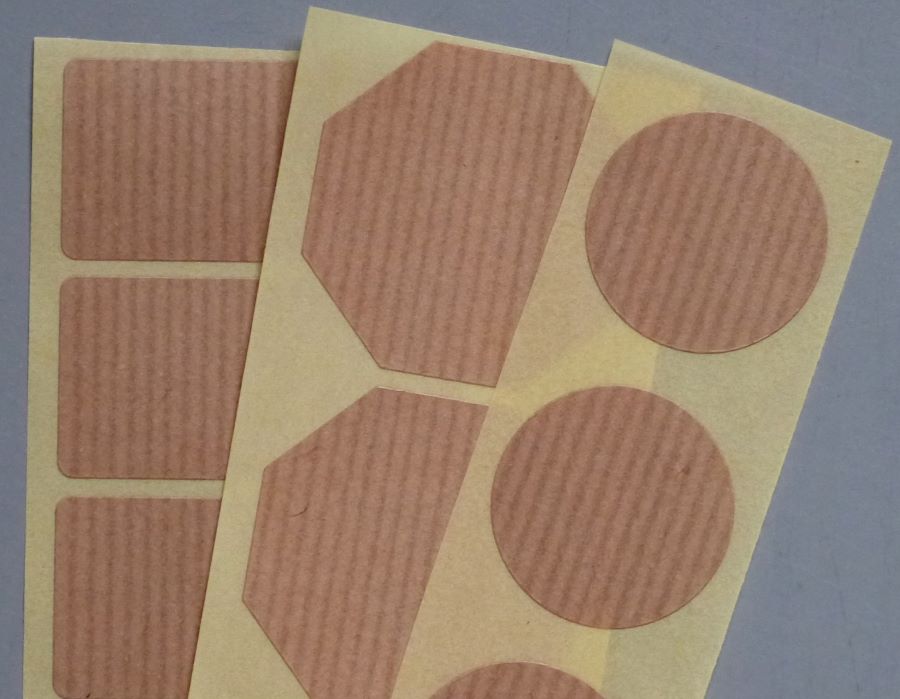 Papier-Aufkleber aus braunem Packpapier in verschiedenen Formaten, für Bio- und Naturprodukte 