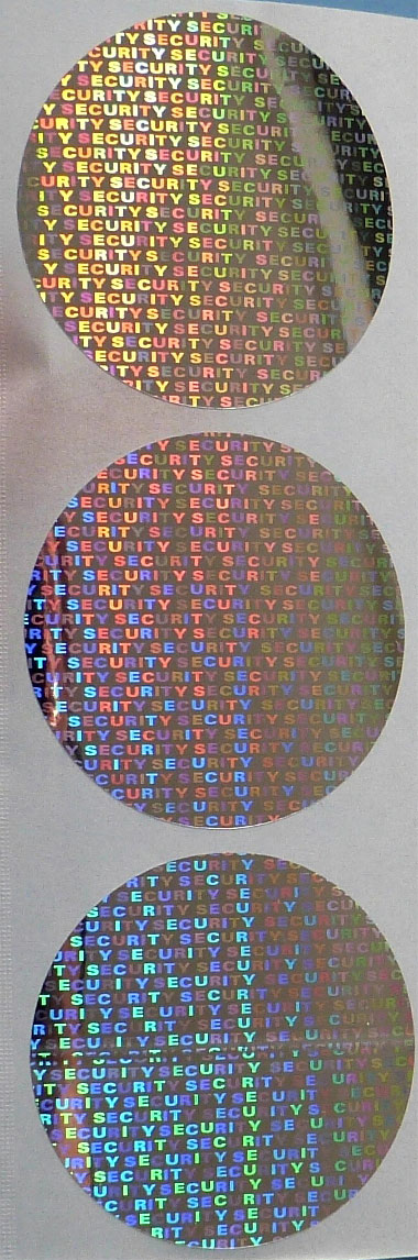 Hologramm-Verschluss- und Verpackungs-Siegel Runde Sicherheits-Hologramm-Siegel Security zum Verschließen von Verpackungen