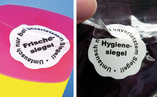 Manipulationssichere Hygienesiegel und Frischesiegel für Verpackungen im Online-Handel und Hygieneartikel