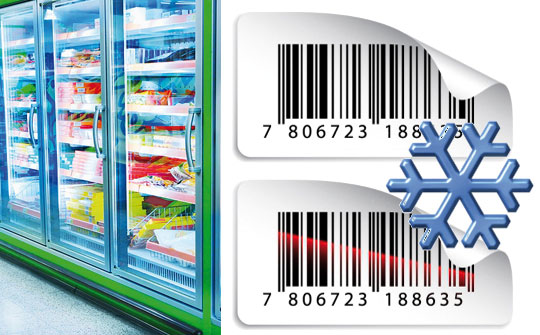 Individuelle Barcode-Etiketten aus Papier mit Spezial-Tiefkühlklebstoff