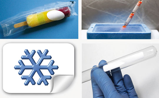 Blanko - Tiefkühl- und Kryo-Etiketten Blanko (unbedruckte) Etiketten mit Tiefkühlklebstoff oder als kryogenische Aufkleber