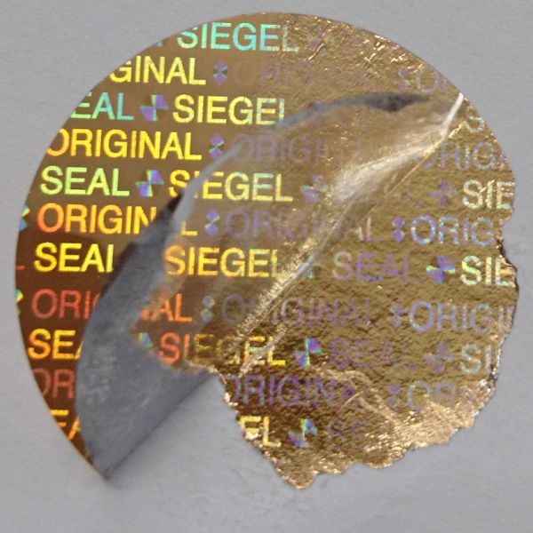 Manipulationssichere Folien-Hologrammaufkleber Kupfer zum Versiegeln von Verpackungen