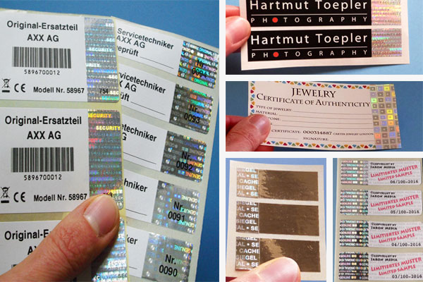 Hologrammstreifen auf Etiketten bieten Manipulations-, Kopier- und Fälschungsschutz