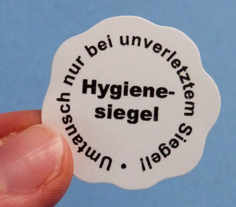 Hygienesiegel-Etikett als Siegel für Umtausch und Rückgabe im Onlinehandel