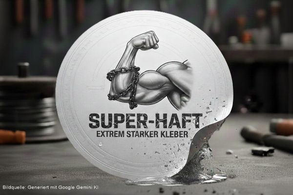 Produktetikett für extrem starke Haftung