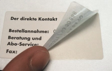 Doppellagige Etiketten aus Duplexpapier eignen sich als Service-Etiketten und Adressaufkleber