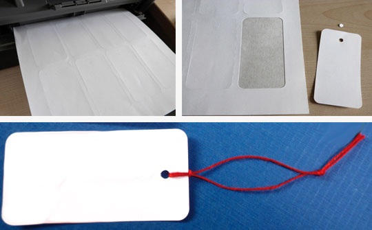 Anhängeetiketten auf A4-Bogen zum selbst bedrucken per Laserdrucker