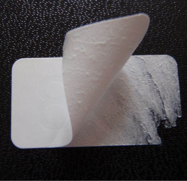 Leicht zerstörbare Siegel aus PE-Security-Film Unbedruckte blanko Sicherheitssiegel aus weißer PE-Security-Folie für Verpackungen und Dokumente