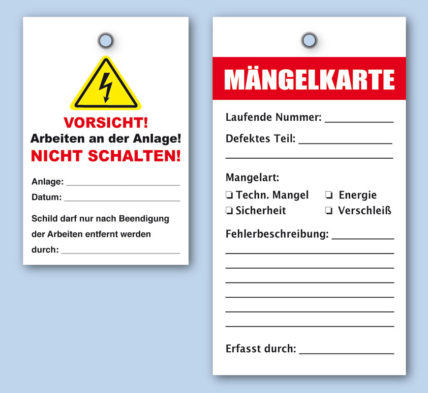 Bedruckte Anhänger mit stabiler Metall-Öse Individuell bedruckte rechteckige Anhängeetiketten mit stabiler Metallöse im Befestigungsloch