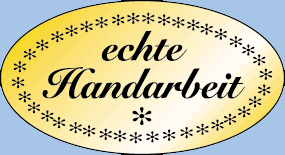 Kennzeichnung und Werbung für handgefertigte Produkte Werbeetiketten mit Aufdruck Echte Handarbeit aus goldenem alukaschiertem Papier