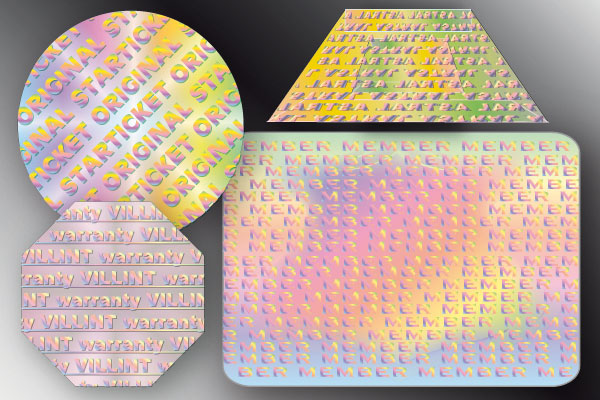 Individuelle Hologramme mit Endlos-Hologrammtexten bieten hohen Schutz vor Fälschung, Kopie und Manipulation