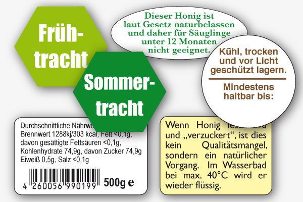 ergaenzungs-und-hinweisetiketten-fuer-honigglaeser Hinweisetiketten und Kennzeichnungsaufkleber für den Imkereibedarf und für Honiggläser