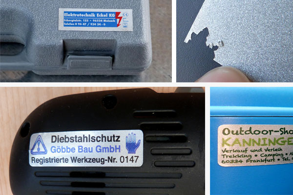 PVC-Dokumentenfolie - wetterfest, robust, mit Zerstör-Effekt beim Ablösen Manipulationssichere wetterfeste Siegel aus PVC-Dokumentenfolie, die beim Ablösen zerstört wird