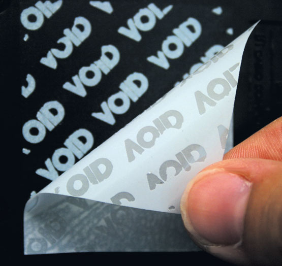 VOID-Etiketten für Laserdrucker können auf A4-Bogen selbst bedruckt werden