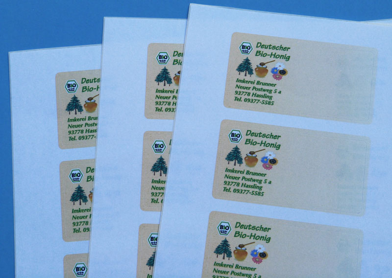 Individuell bedruckte Papieretiketten auf A4-Laserbogen Laser-Inkjet-Etiketten auf a4-Bogen aus Papier selbst bedrucken