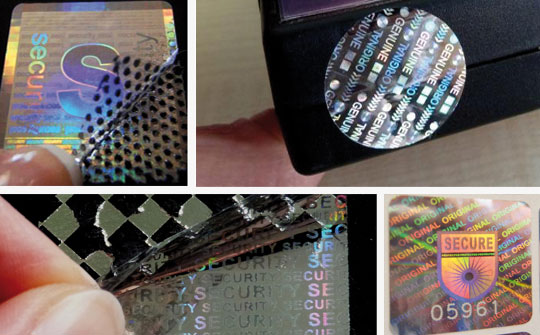 Hologramme - sicherer Schutz vor Manipulation Manipulationssichere Hologrammetiketten und Siegel für Eigentum, Inventar, Garantie