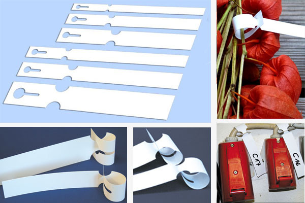 Schlaufenetiketten und Schlaufenanhänger auf Bogen für Laserdrucker