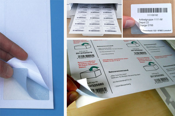 Zweilagige Duplex-Etiketten (Sandwich-Labels) auf A4-Bogen für Laserdrucker