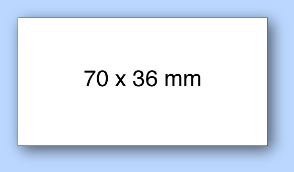 Weiße Papieretiketten im Format 70x36mm rechteckig auf A4-Laserbogen