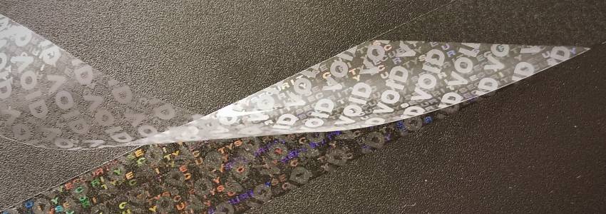 Transparentes Security-Tape für individuellen Zuschnitt Transparentes Hologramm-Sicherheits-Klebeband mit Manipulationsschutz