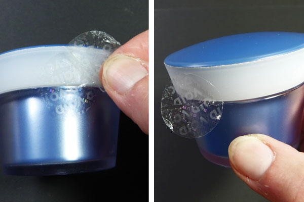 Transparente Verschluss-Etiketten mit Hologramm und VOID-Effekt gegen unerlaubtes Öffnen