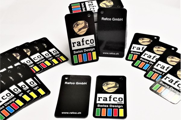 Bedruckte Anhängeetiketten, individuell und vielseitig Anhänge-Etiketten mit individuellem, mehrfarbigem Aufdruck