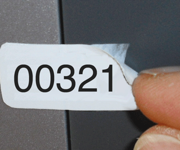 Selbstzerstörende Sicherheitsetiketten PE-HD-Folie mit fortlaufender Nummerierung