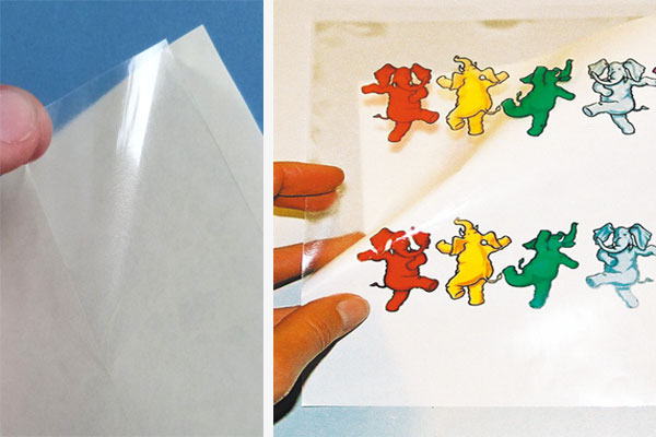 Transparente, glasklare Etiketten aus Polyesterfolie auf A4-Bogen für Laserdrucker