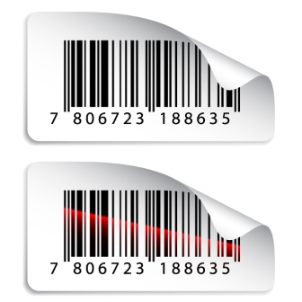 Barcode-Labels 58x24 mm aus weißer PE-Folie Strichcode-Aufkleber aus PE-Folie mit individuellem Barcode im Format 58x24mm