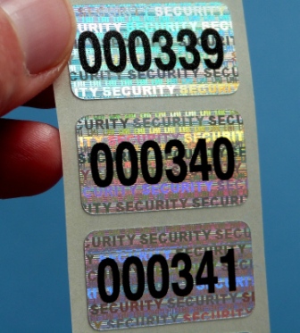 Metallisch schimmerndes Hologrammpapier SECURITY mit individueller Nummerierung