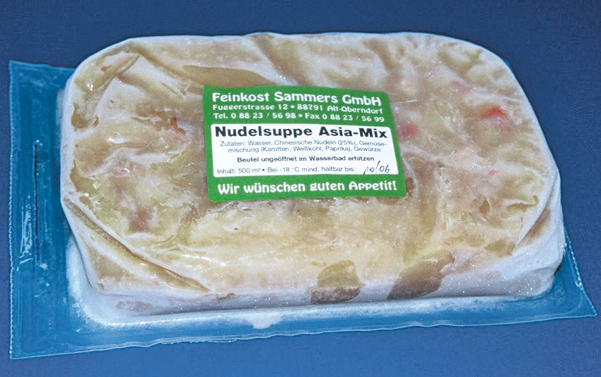 Etiketten für Tiefkühlwaren mit frostbeständigem Klebstoff für gefrorene und feuchte Untergründe