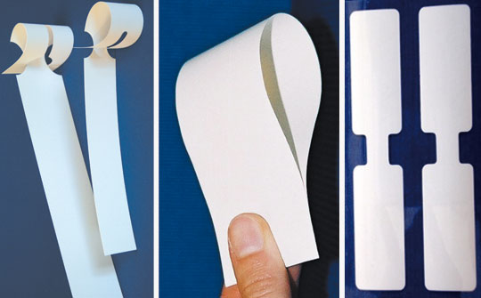 Schlaufen-Labels in verschiedenen Variationen Schlaufenanhänger und Schlaufenetiketten in verschiedenen Formaten und Formen